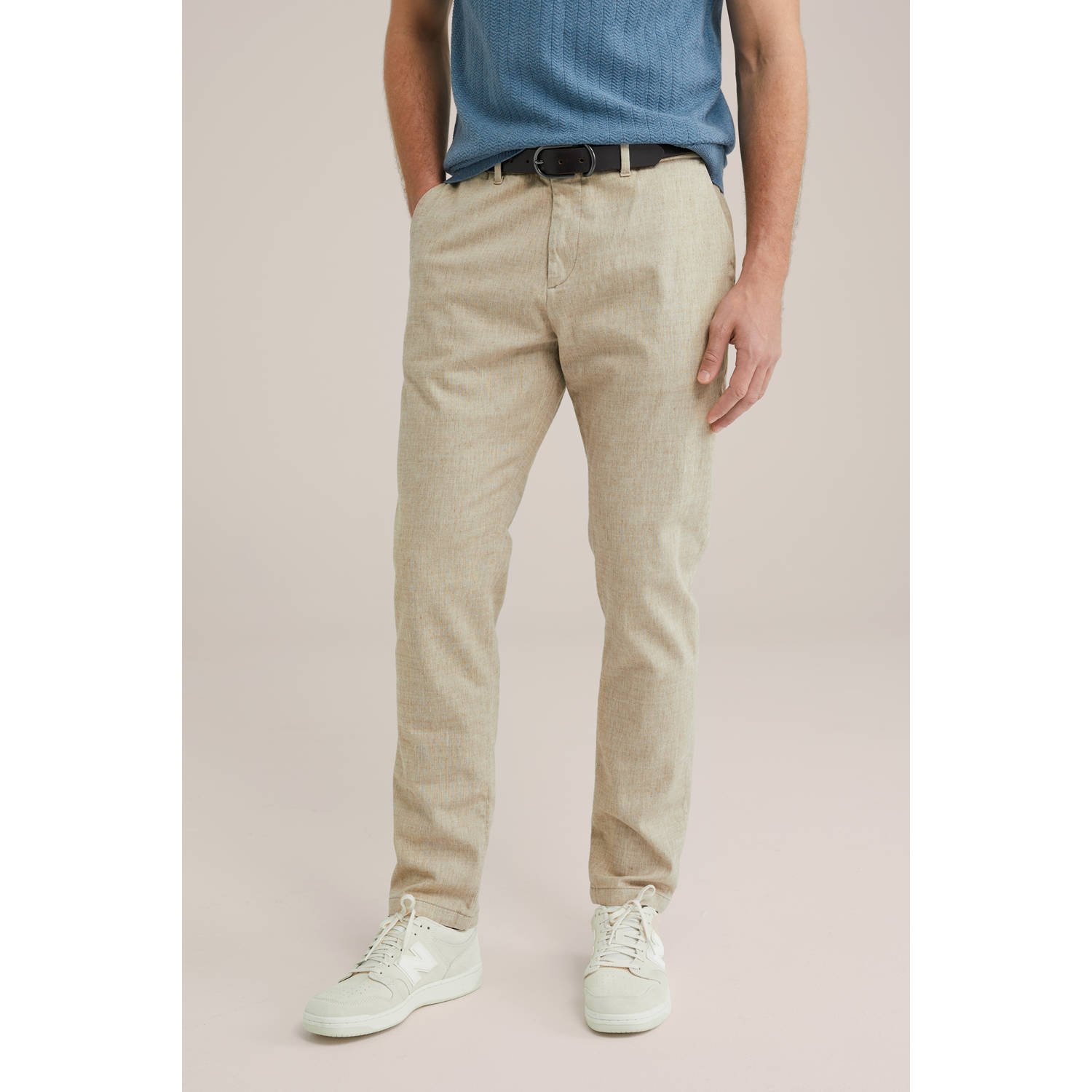 WE Fashion slim chino beige