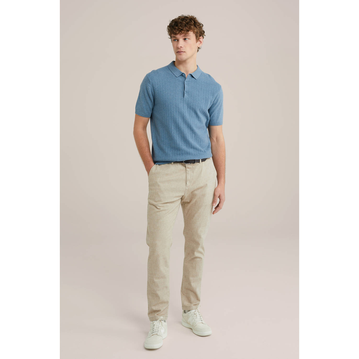 WE Fashion slim chino beige