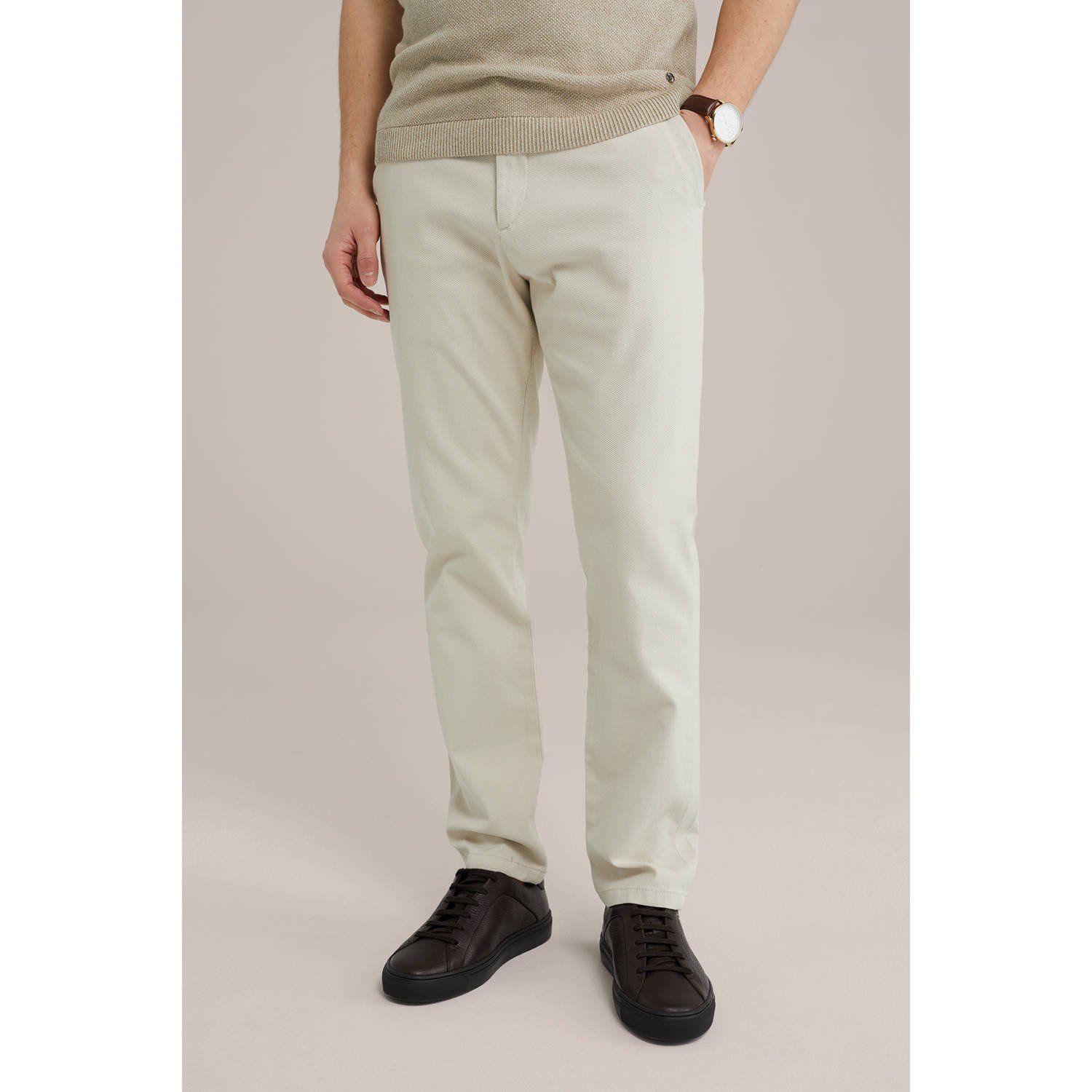 WE Fashion slim chino beige
