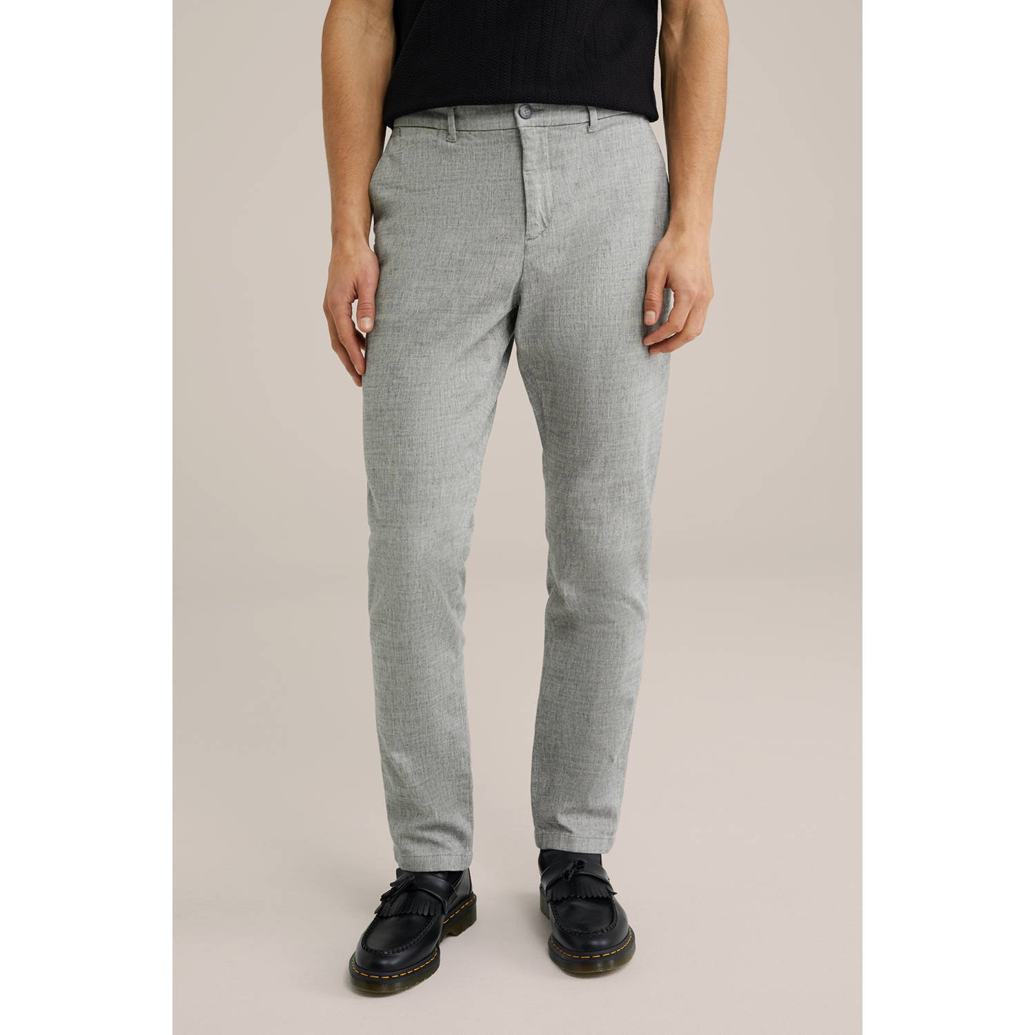 WE Fashion slim chino grijs