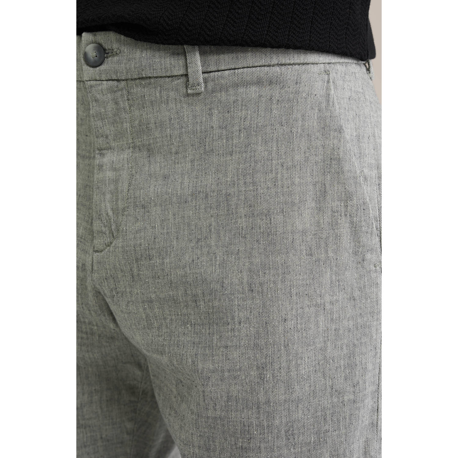 WE Fashion slim chino grijs