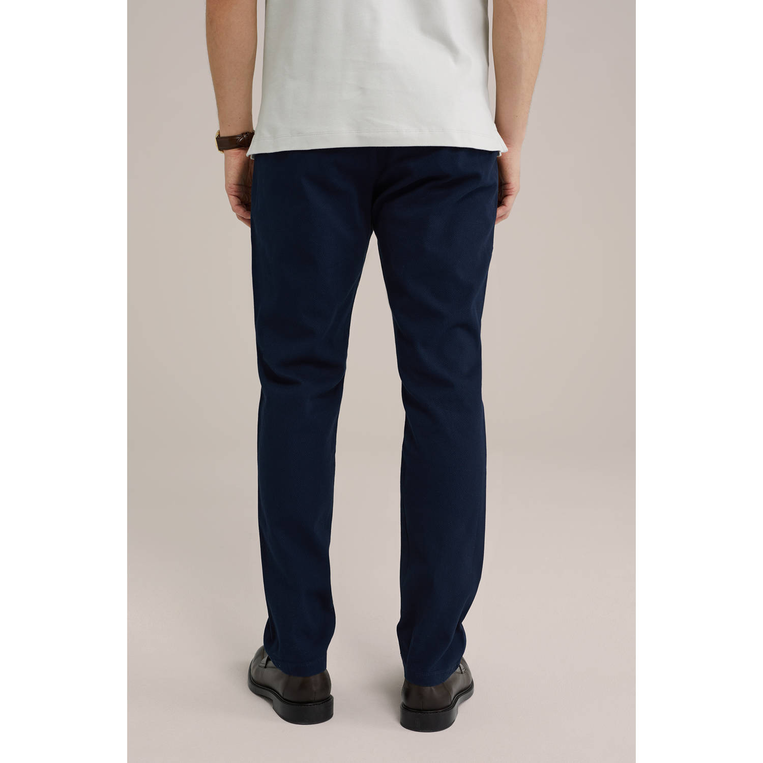 WE Fashion slim chino donkerblauw