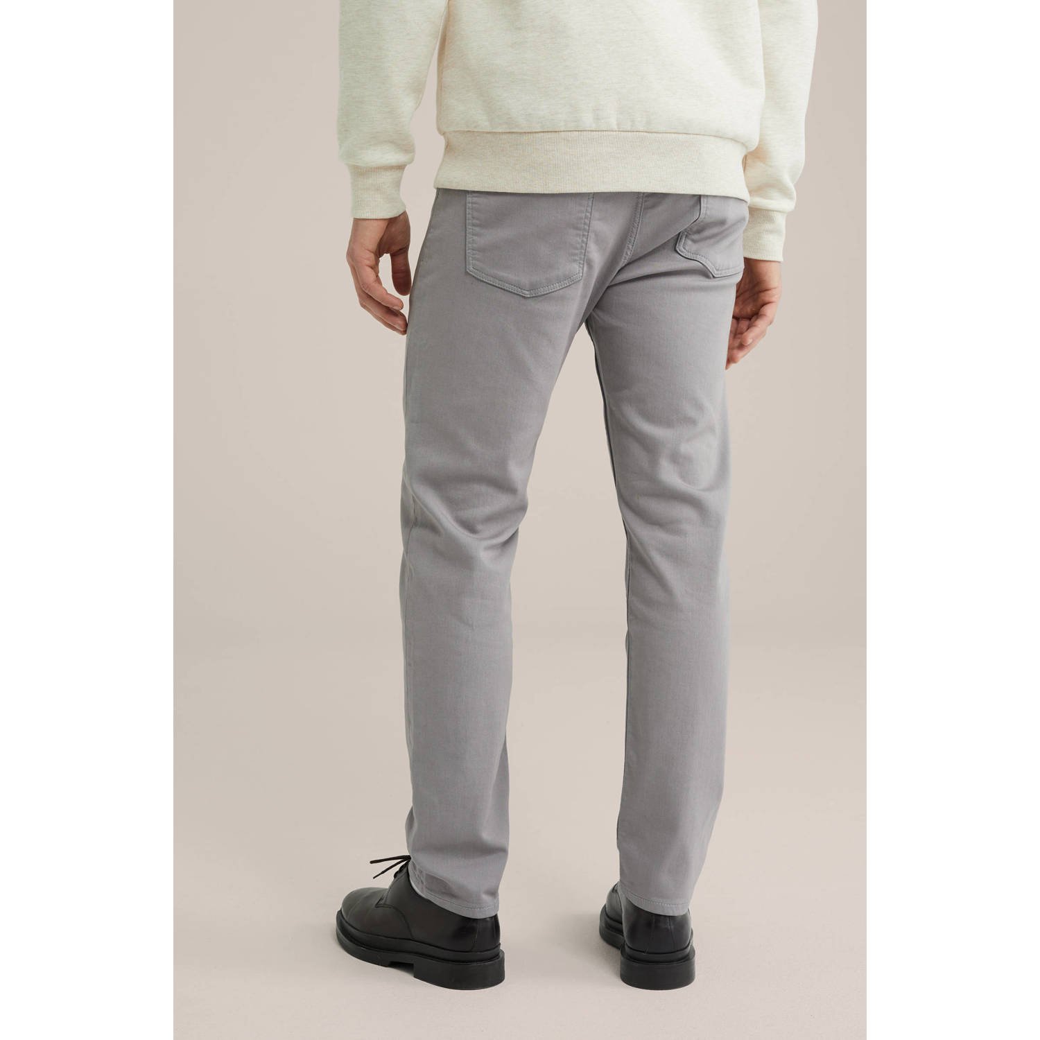 WE Fashion slim chino grijs