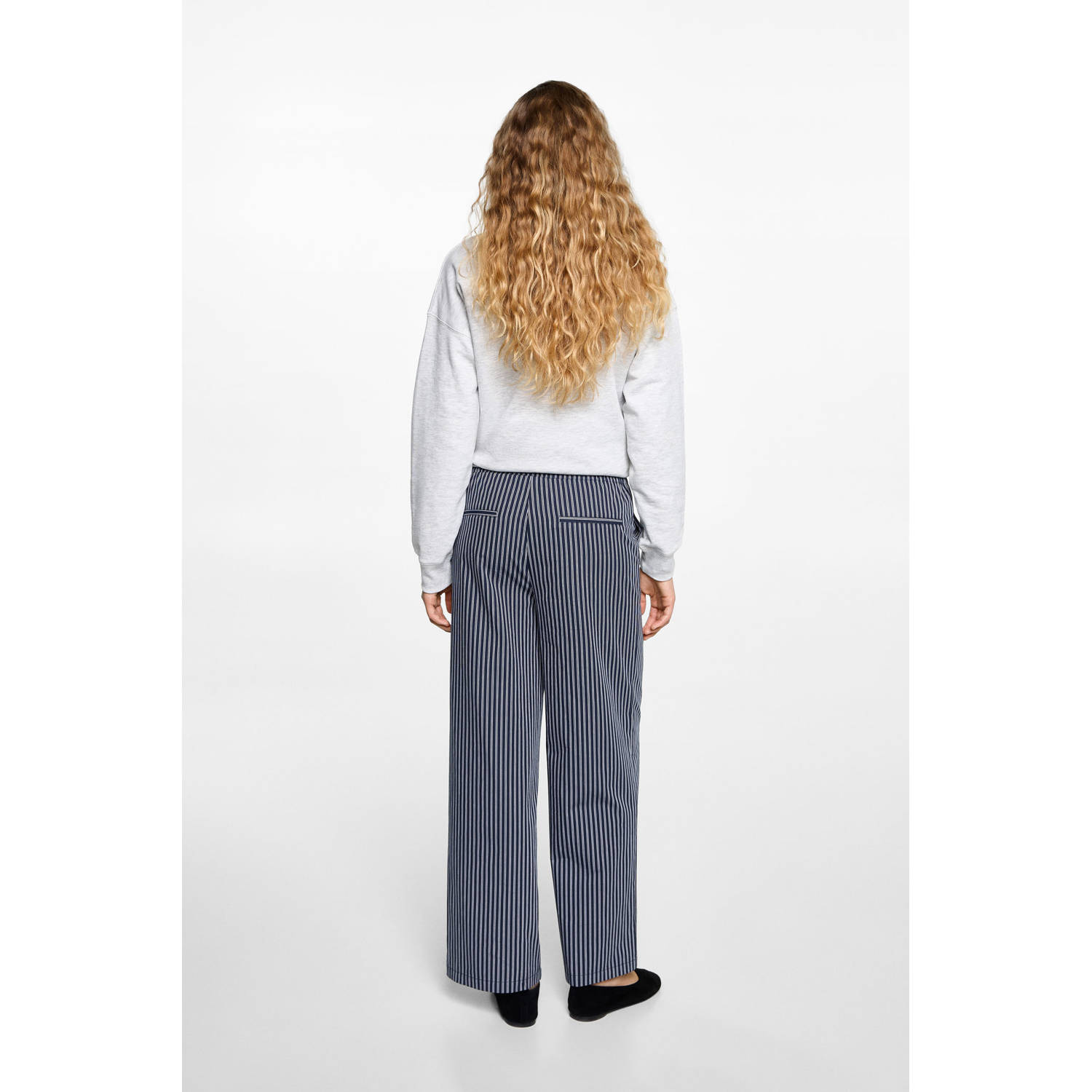 MANGO TEEN wide leg casual broek marine