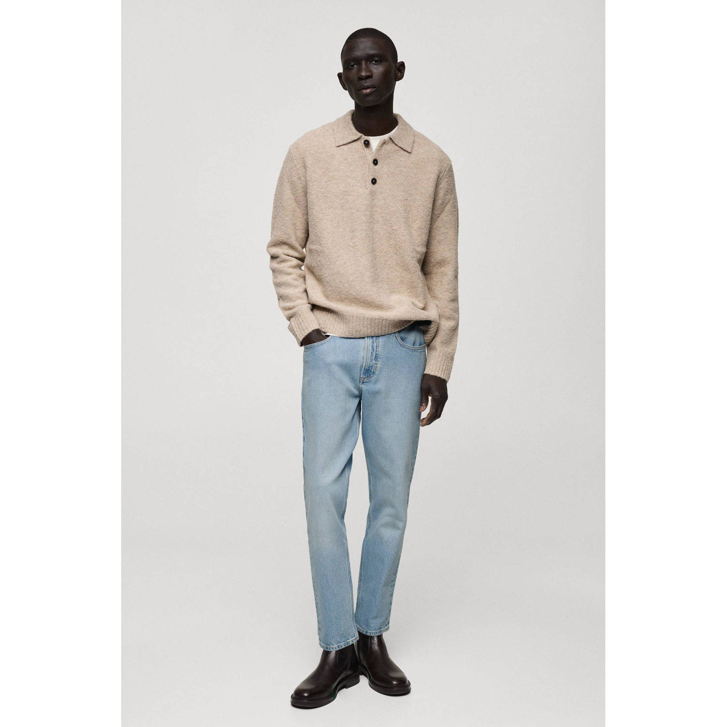 Mango Man tapered jeans light blue denim