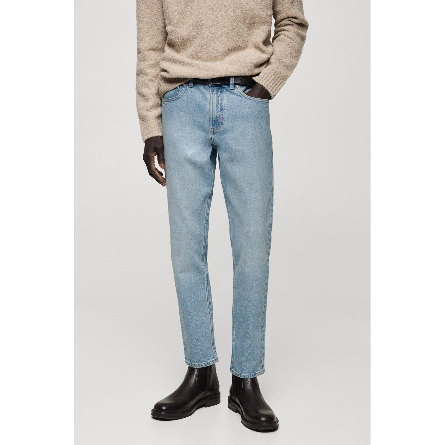 Mango Man tapered jeans light blue denim