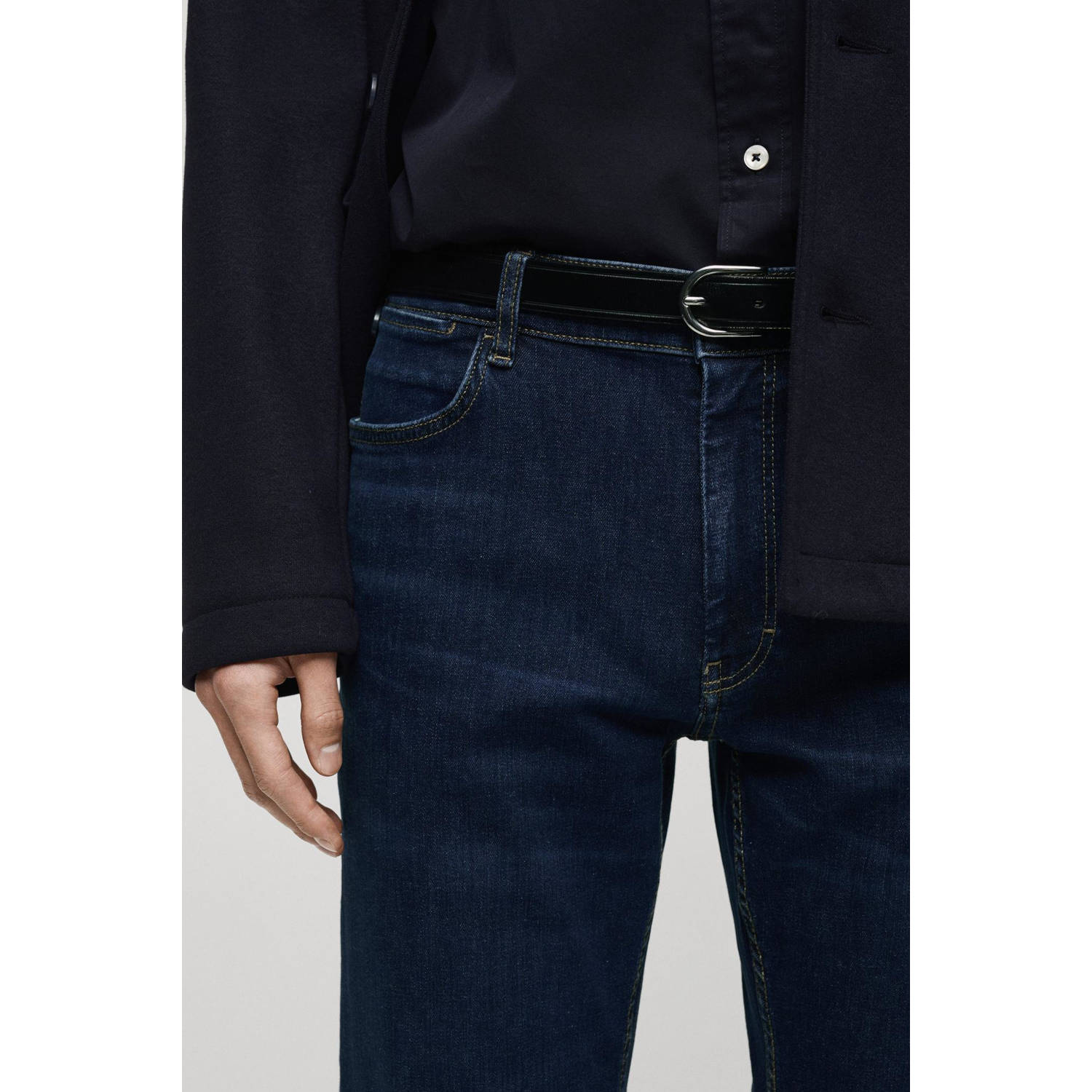Mango Man slim fit jeans donkerblauw