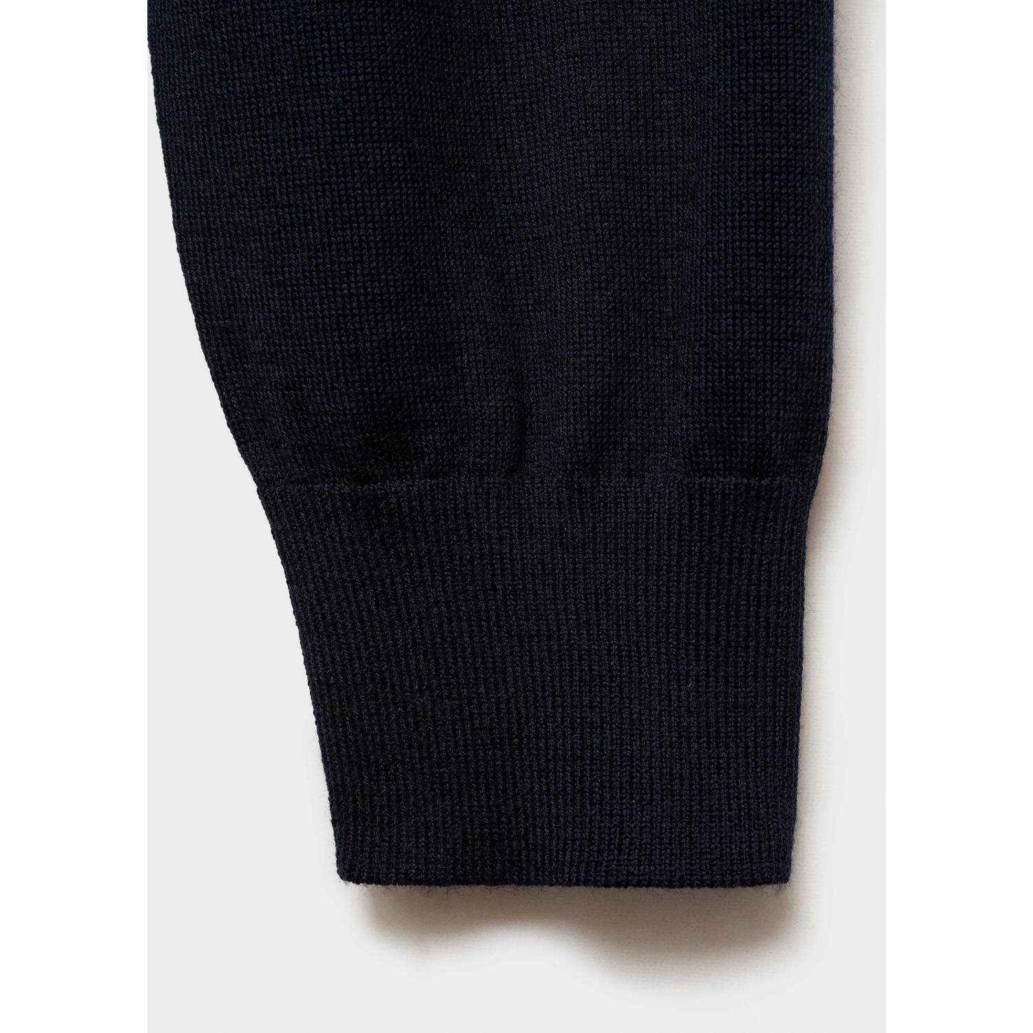 Mango Man coltrui fijn gebreid donkerblauw