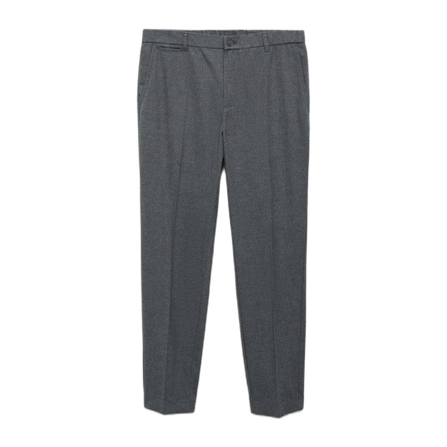 Mango Man regular pantalon grijs