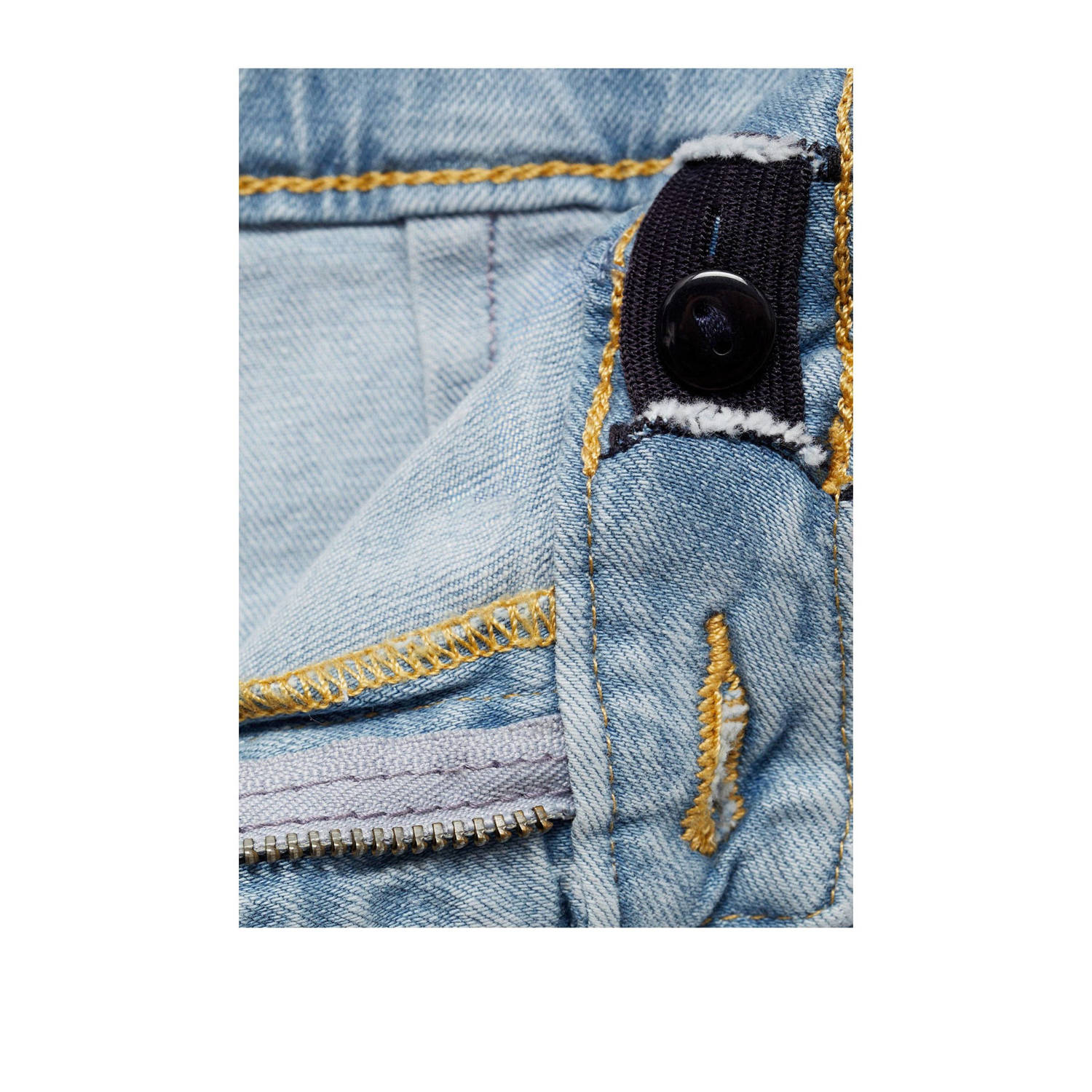 Mango Kids wide leg regular waist jeans light blue denim