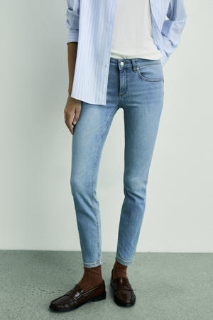 regular waist slim fit jeans light blue denim