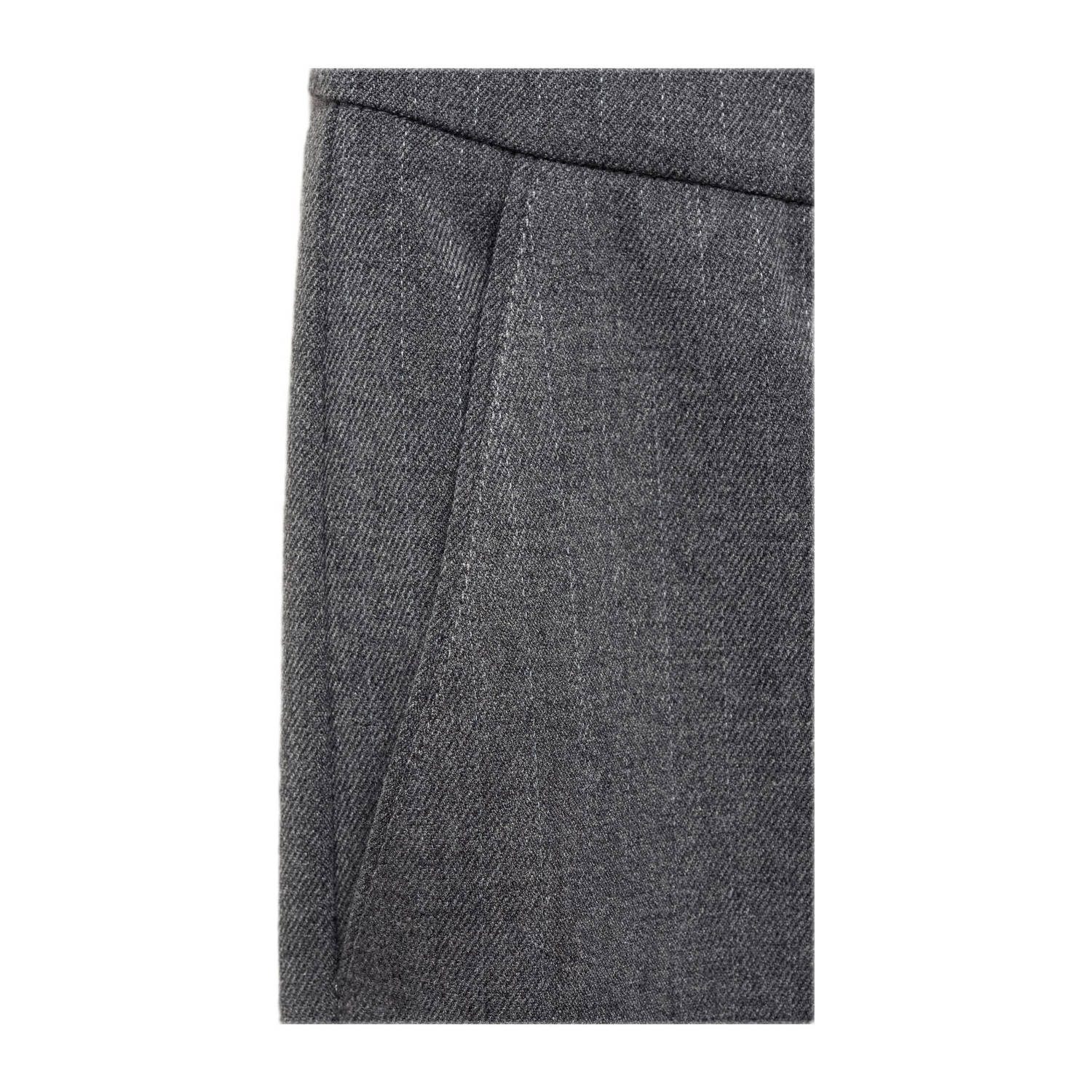 Mango slim regular waist broek grijs