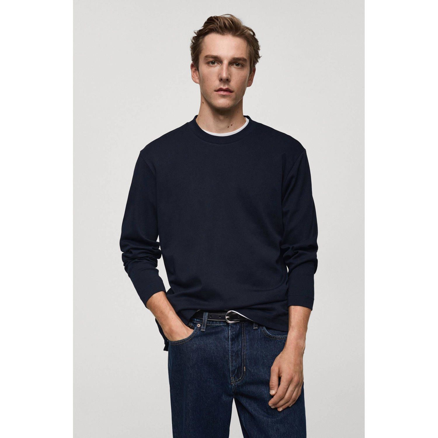 Mango Man longsleeve donkerblauw