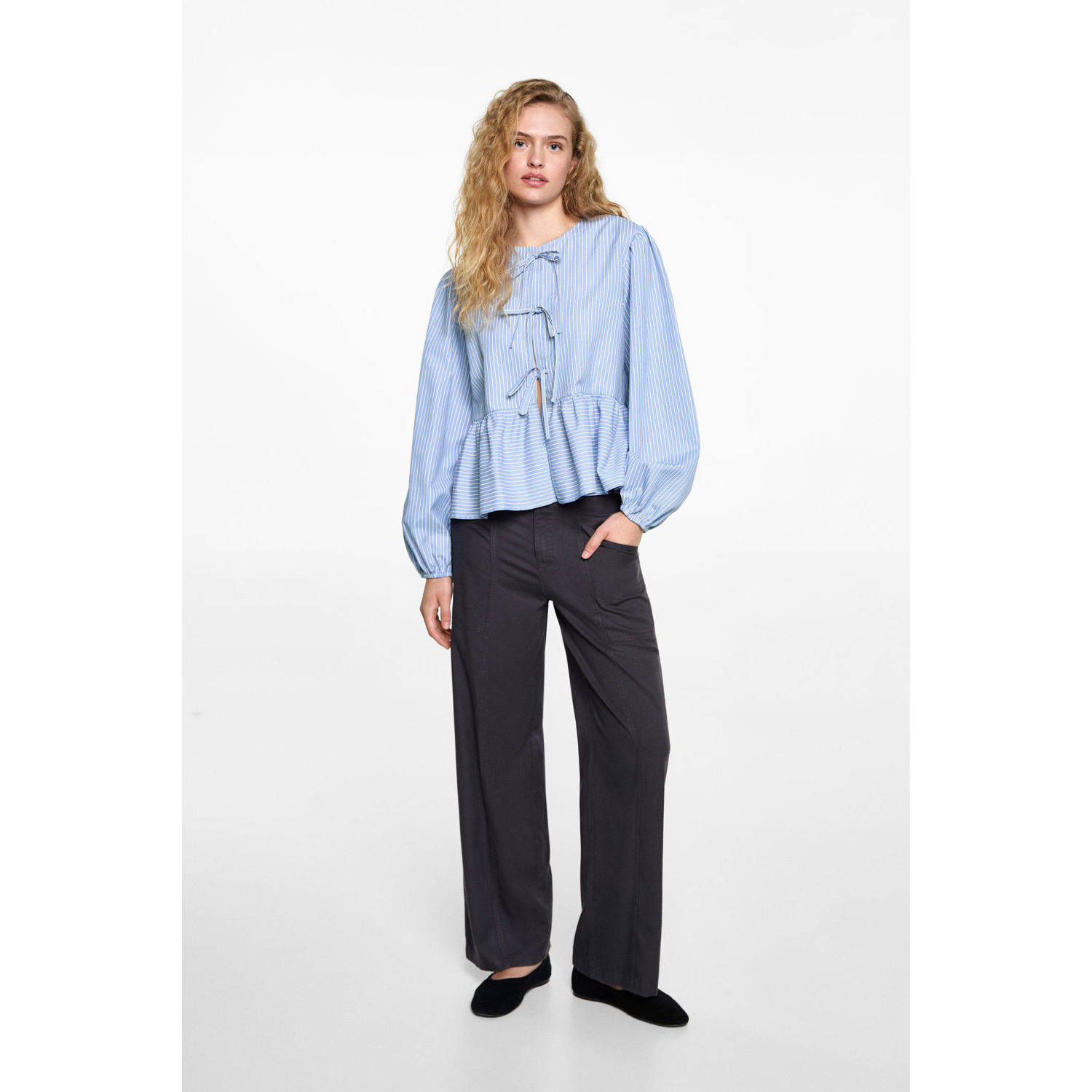 MANGO TEEN blouse lichtblauw