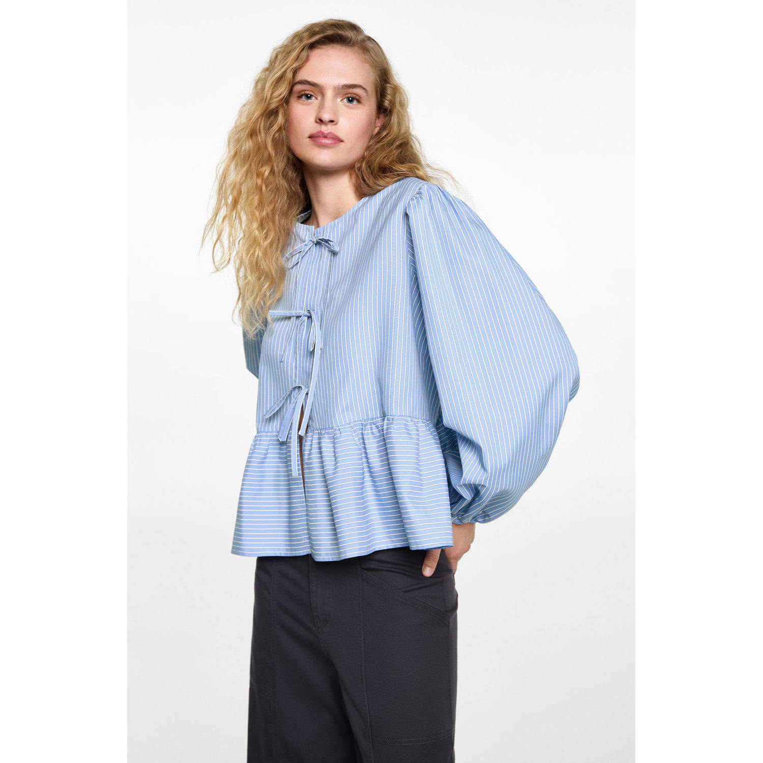MANGO TEEN blouse lichtblauw