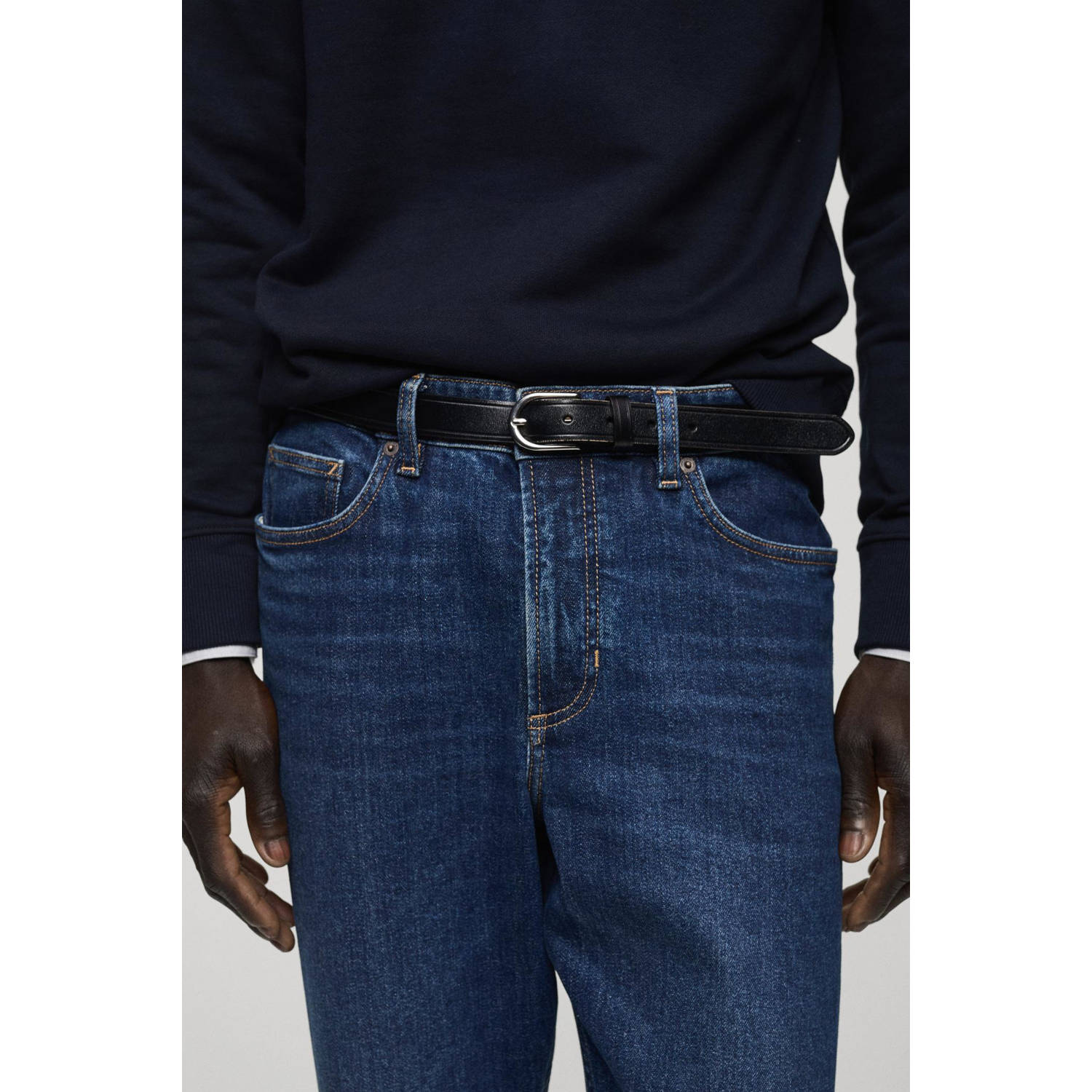 Mango Man tapered jeans changeant blauw