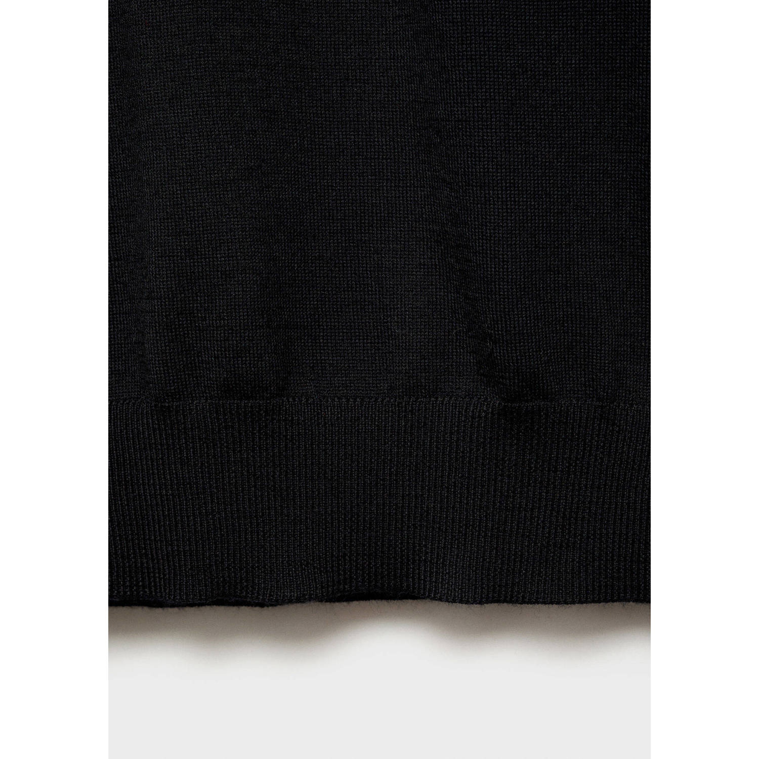 Mango Man regular polo gebreid zwart