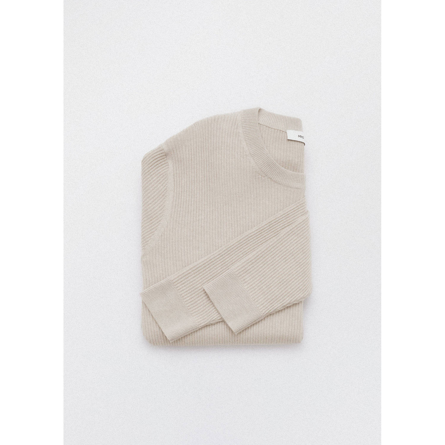 Mango Man trui fijn gebreid beige