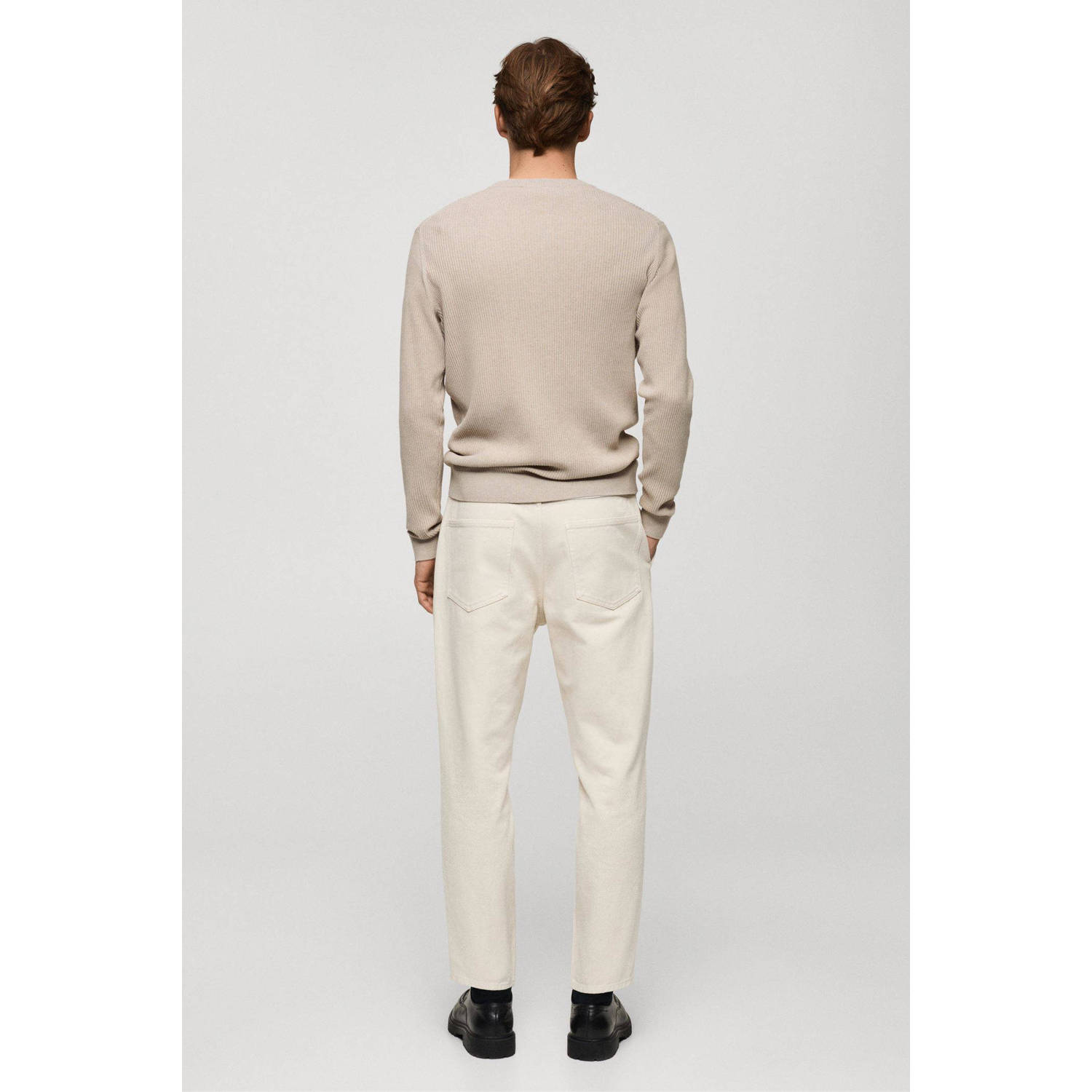 Mango Man trui fijn gebreid beige