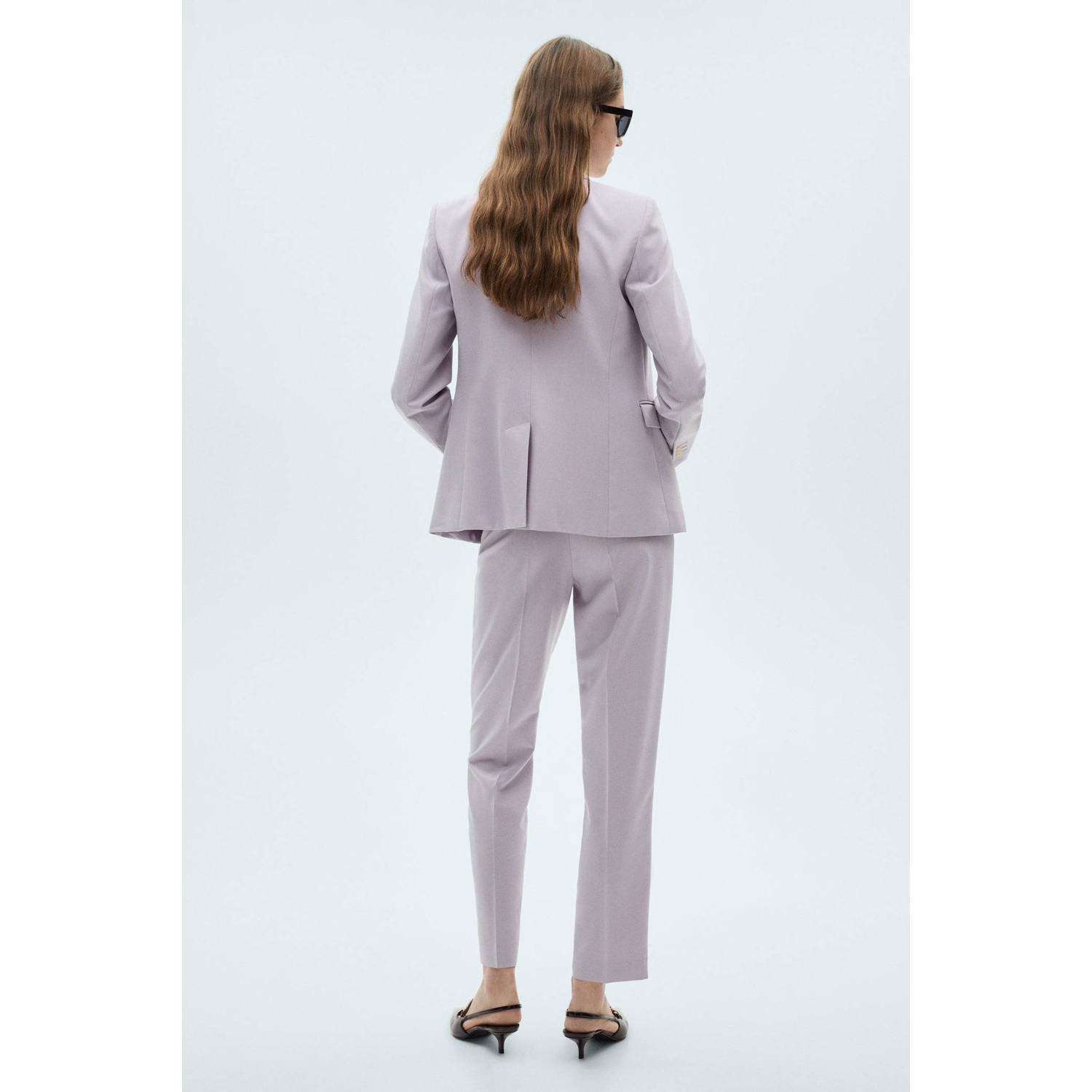 Mango straight regular waist pantalon lila