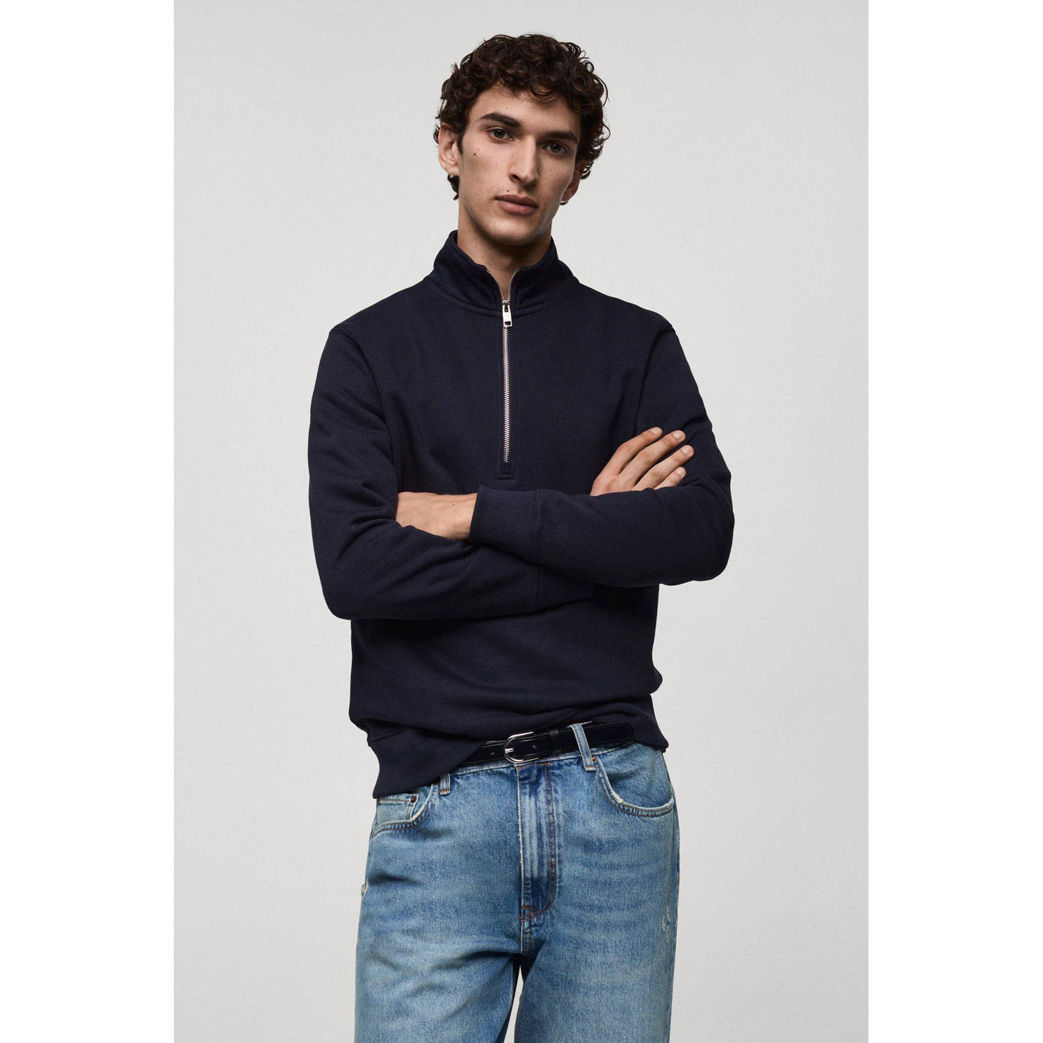 Mango Man sweater donkerblauw
