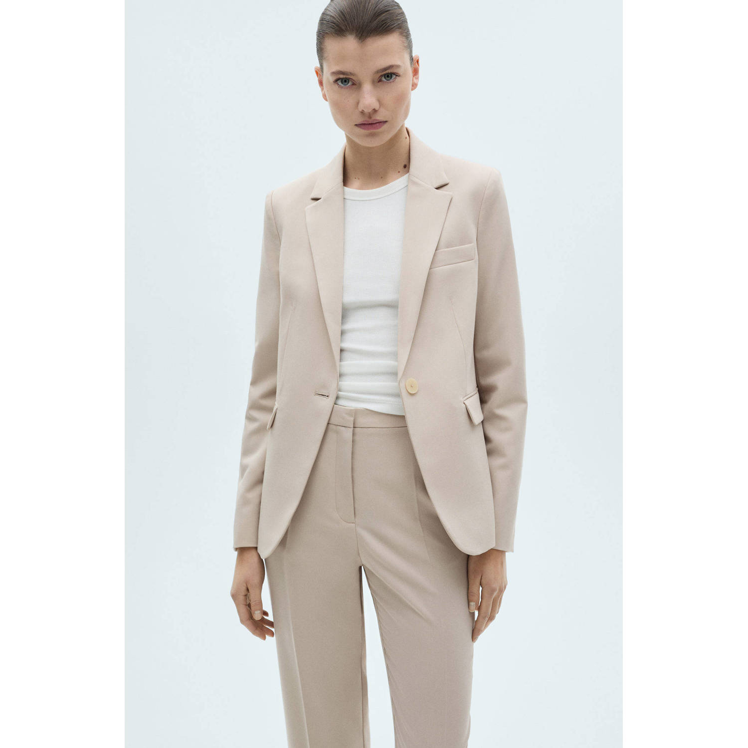 Mango regular blazer beige