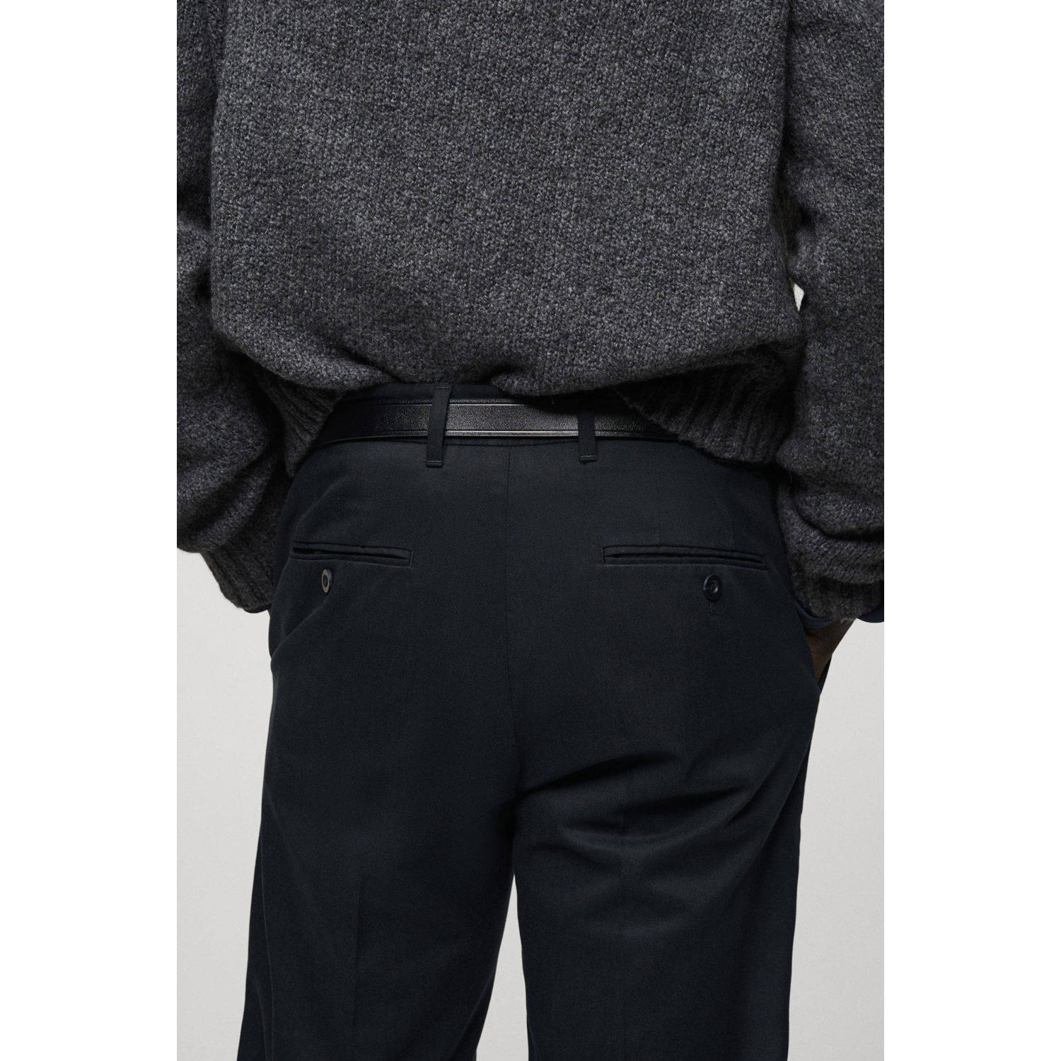Mango Man regular pantalon donkerblauw