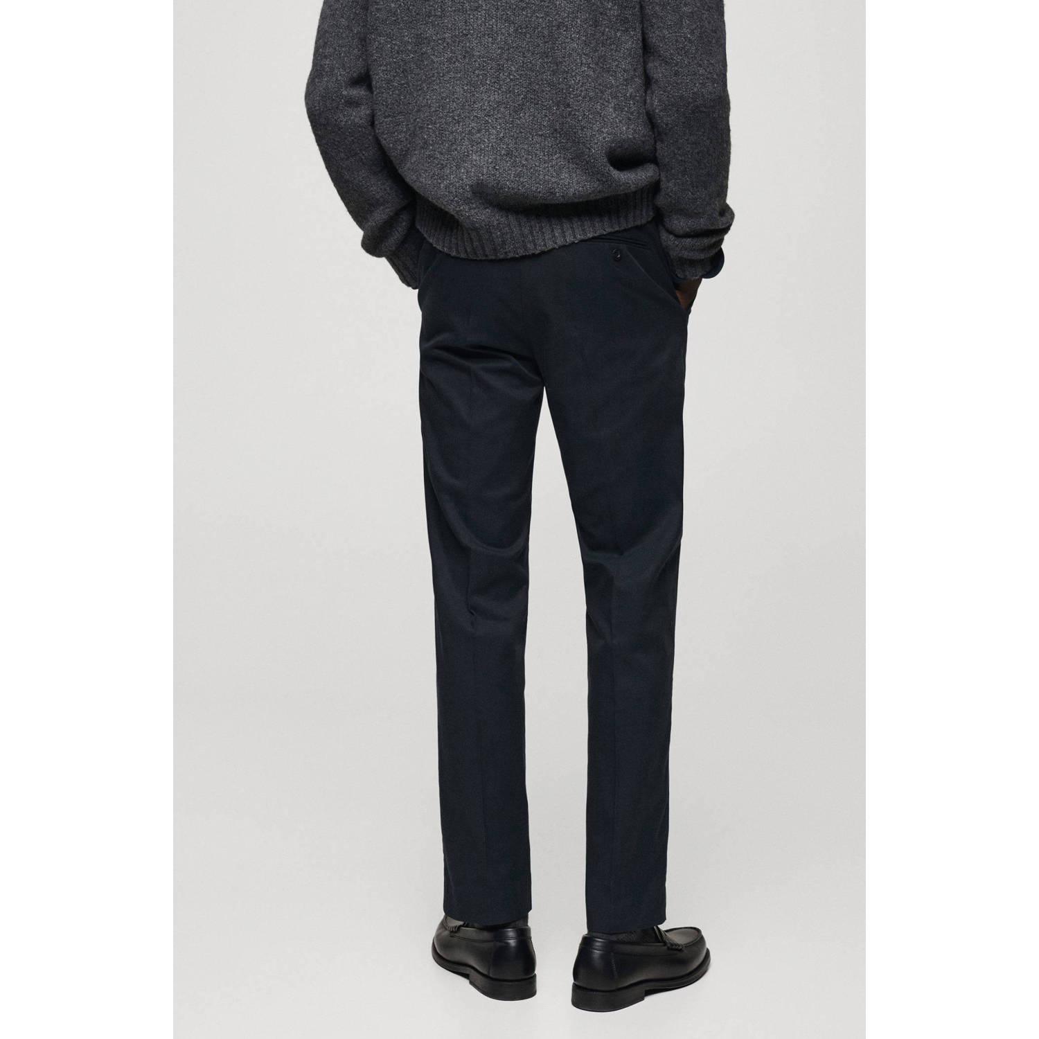 Mango Man regular pantalon donkerblauw