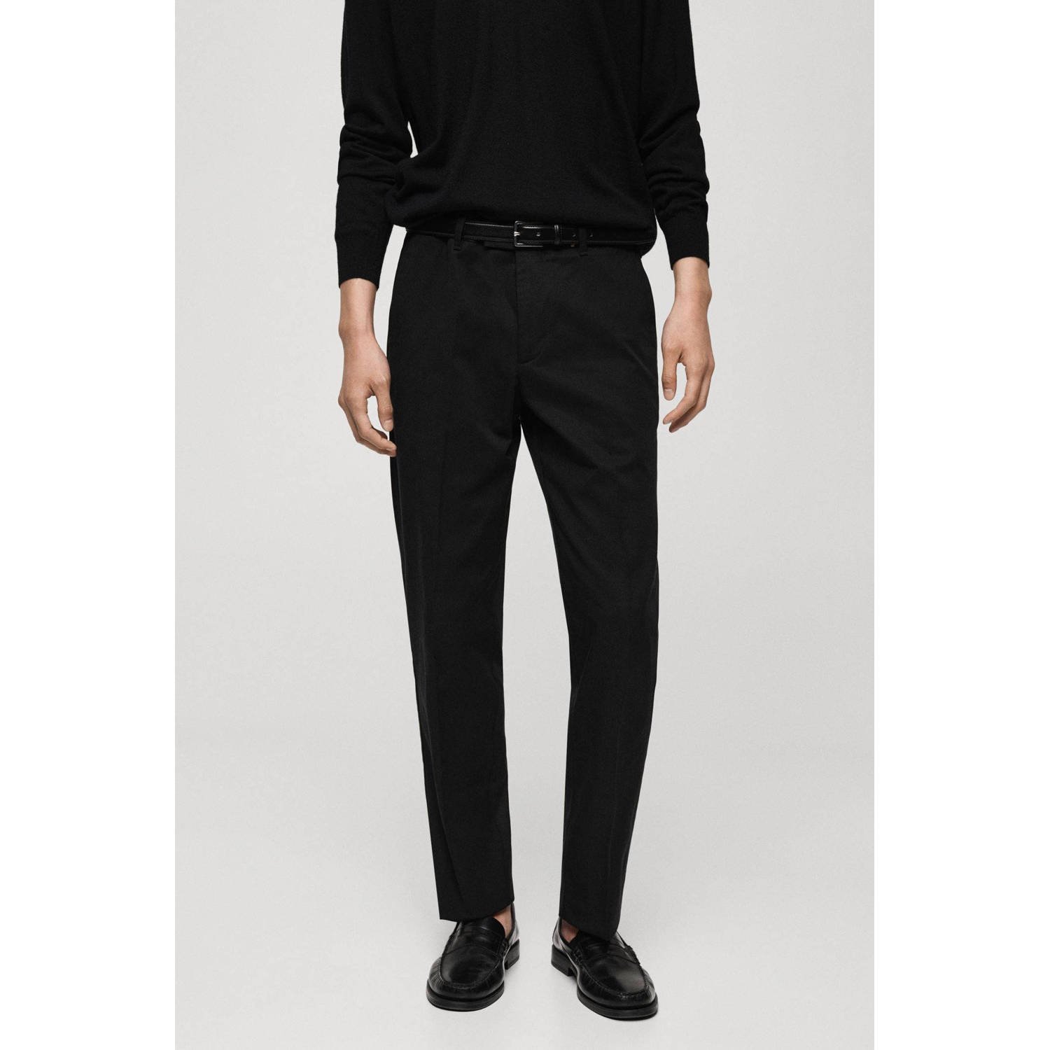 Mango Man regular pantalon zwart