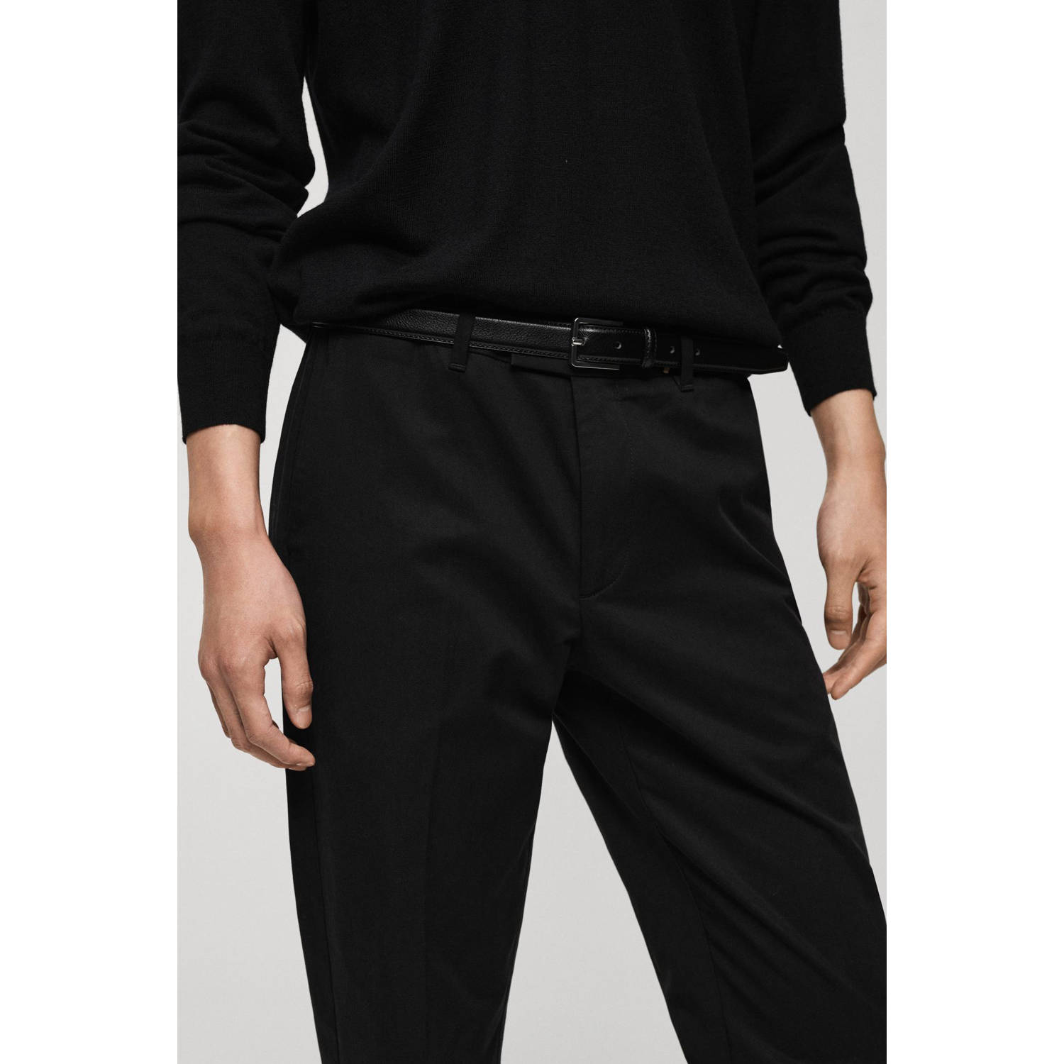 Mango Man regular pantalon zwart