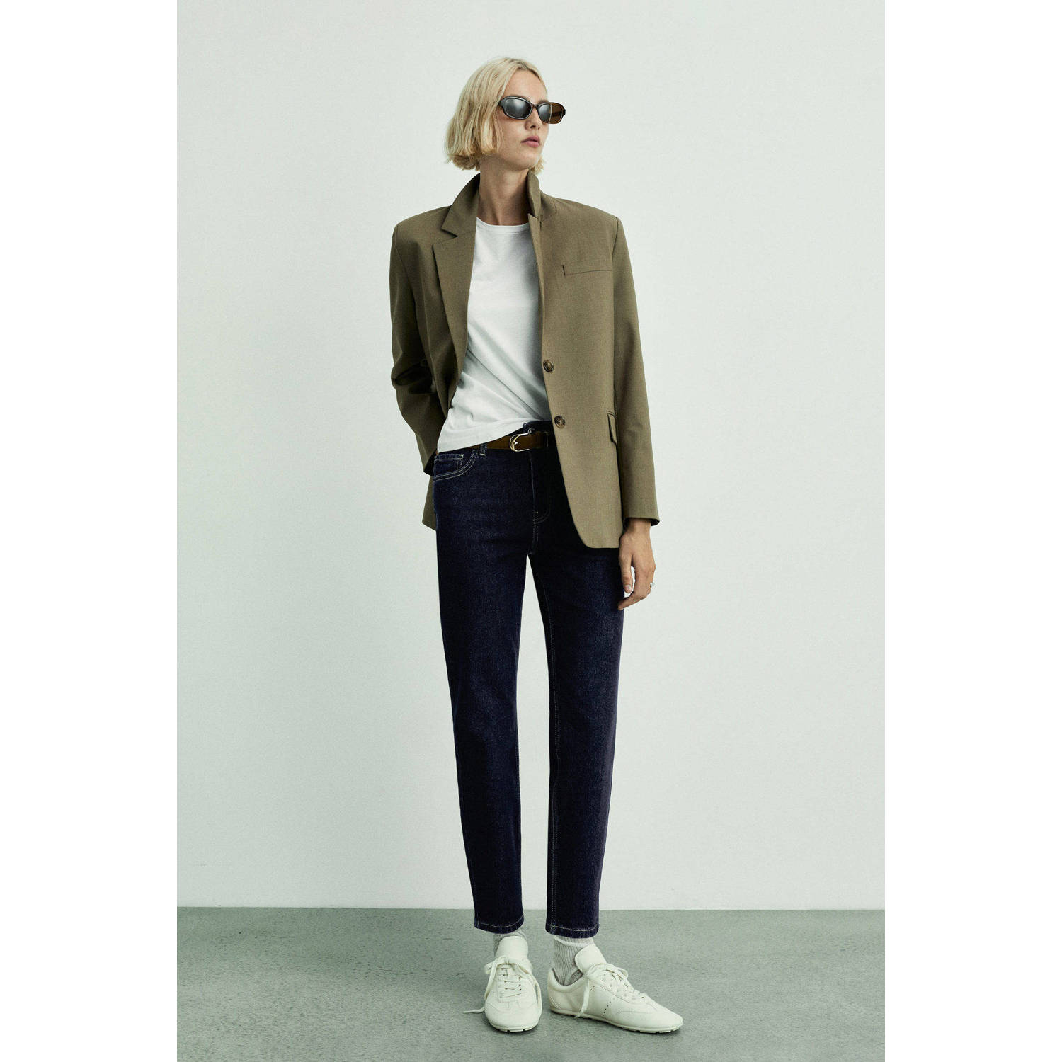 Mango regular waist dark blue denim