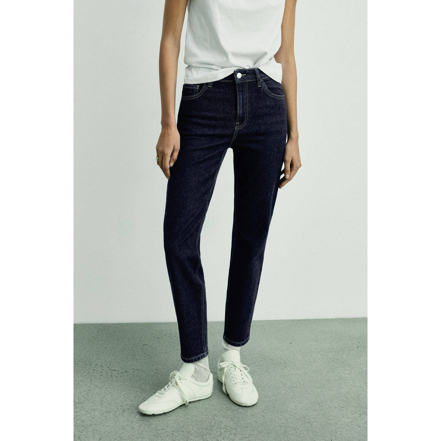 Mango regular waist dark blue denim