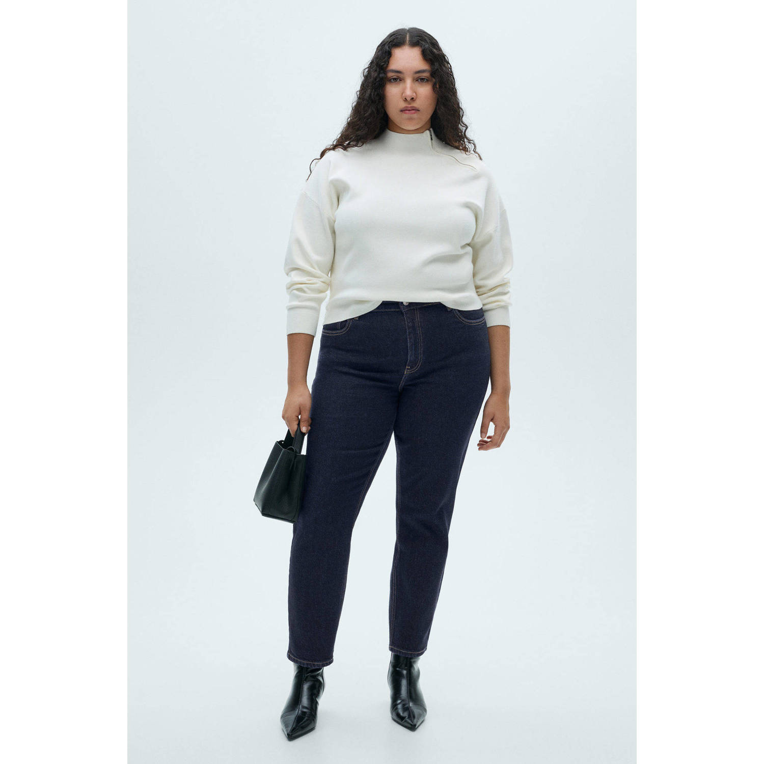 Mango regular waist dark blue denim