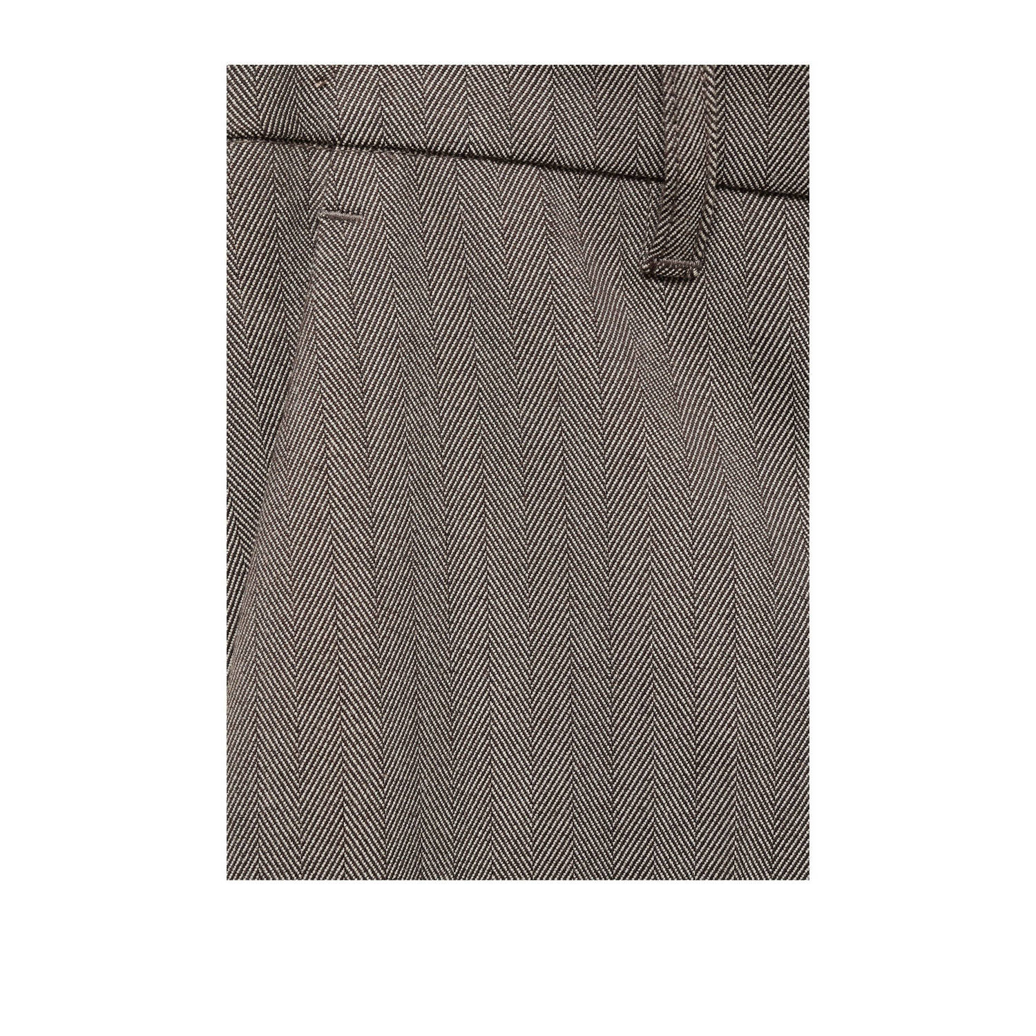 Mango wide leg regular waist broek bruin