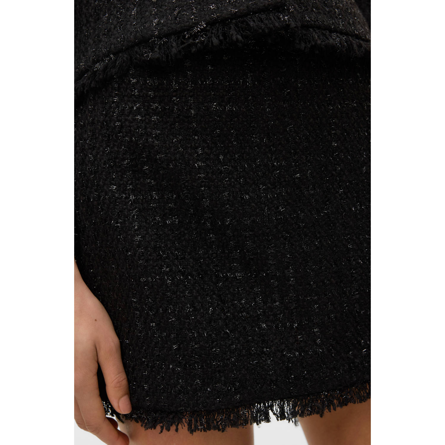 VERO MODA korte rok met lurex zwart
