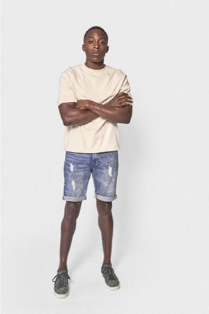 regular denim short blauw