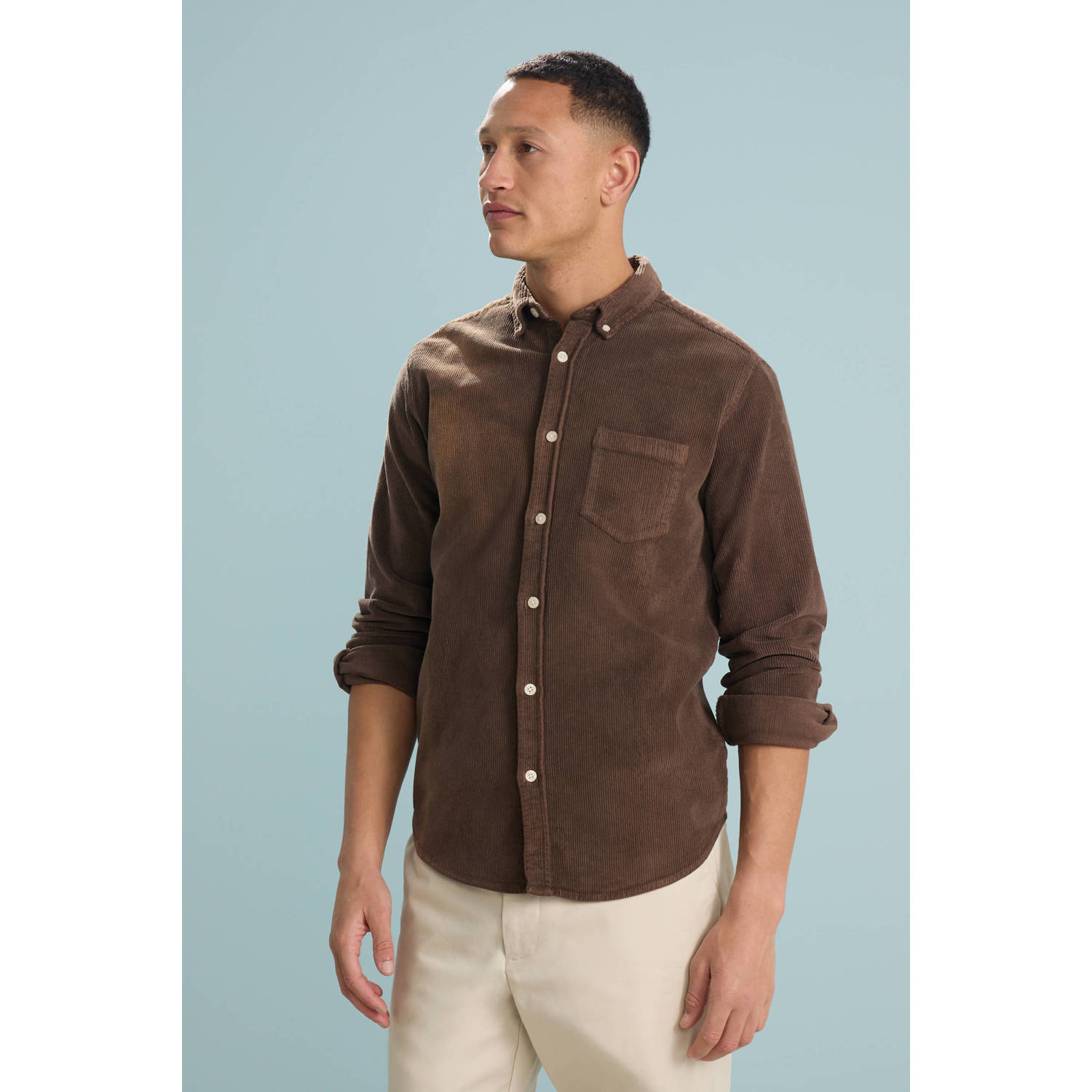 Redefined Rebel casual overhemd bruin