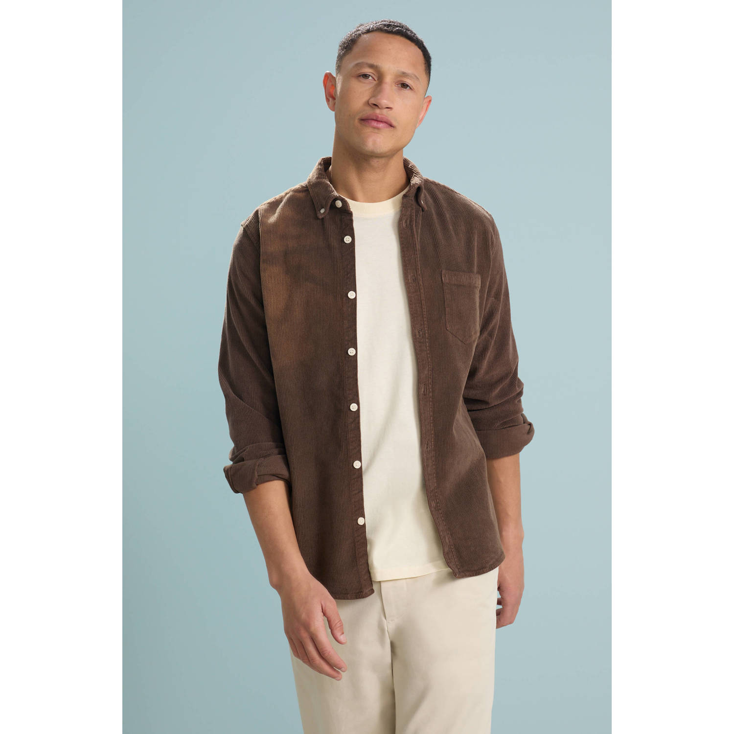 Redefined Rebel casual overhemd bruin
