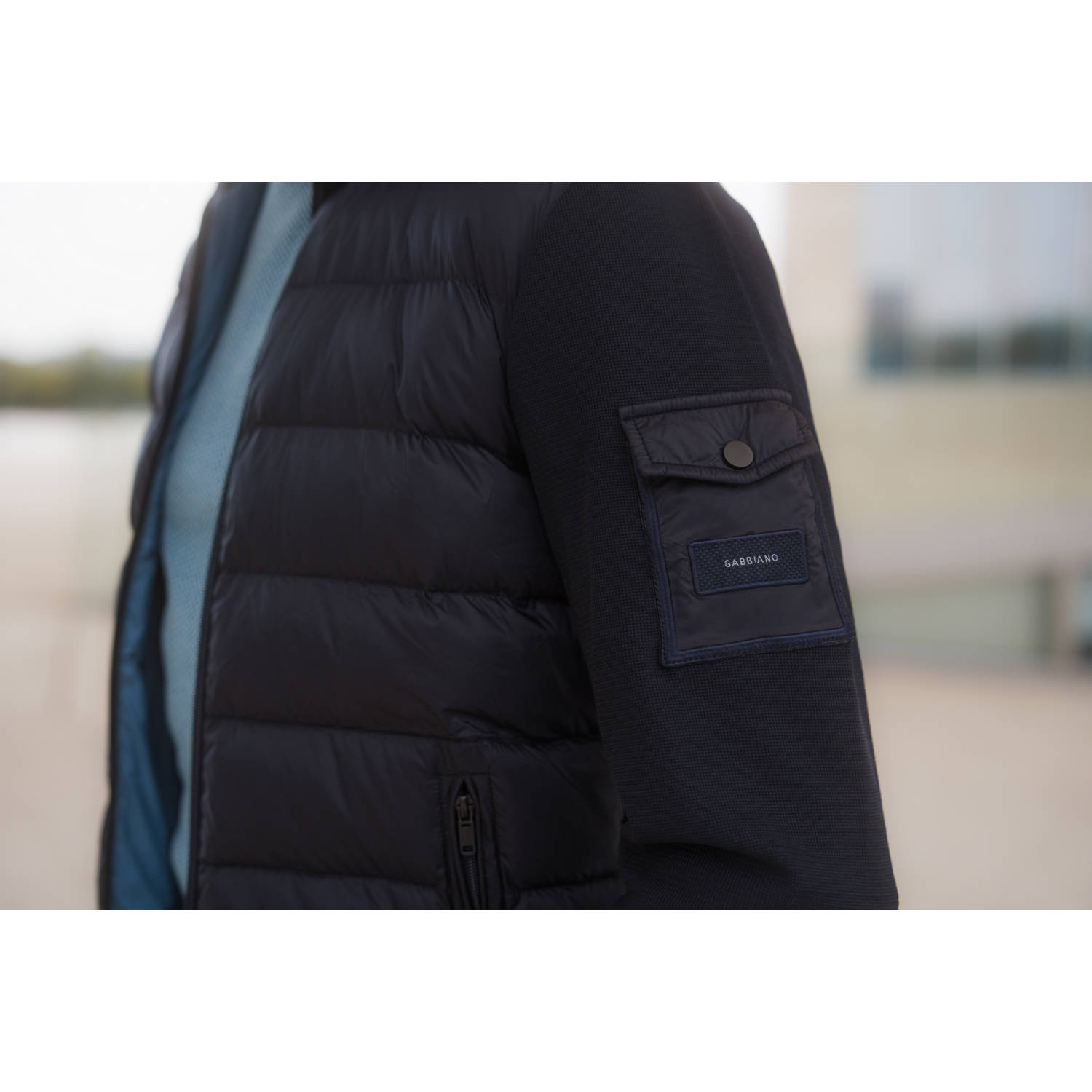 GABBIANO gewatteerde jas donkerblauw