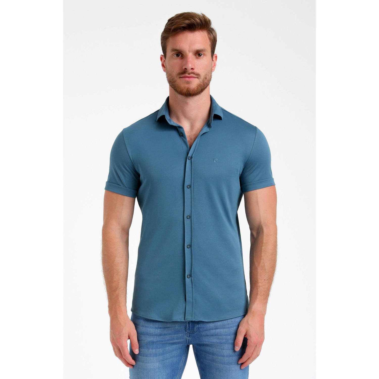 GABBIANO regular fit overhemd petrol