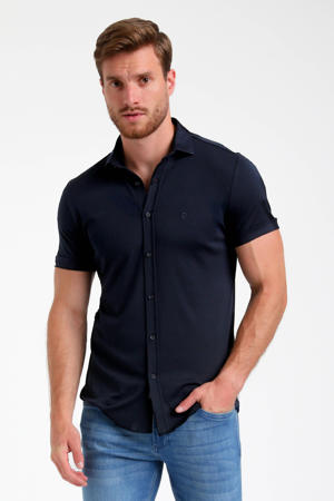regular fit overhemd donkerblauw