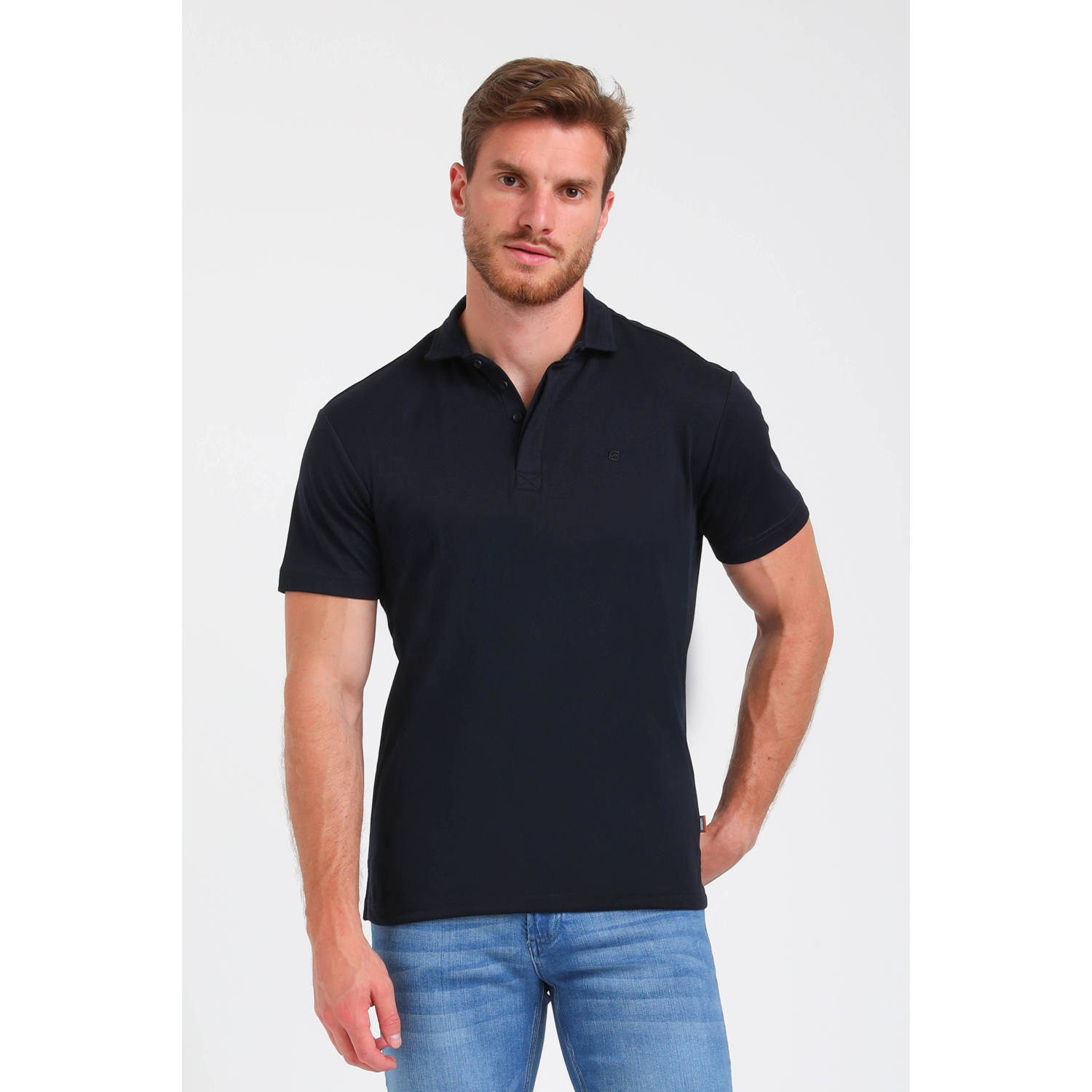GABBIANO regular polo donkerblauw