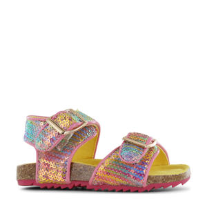sandalen met pailletten roze