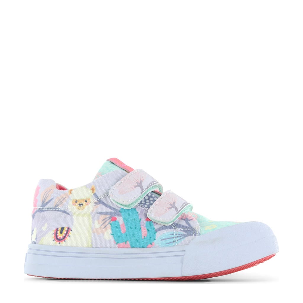 Lilakleurige meisjes Go Banana's Alpaca sneakers van textiel met klittenband