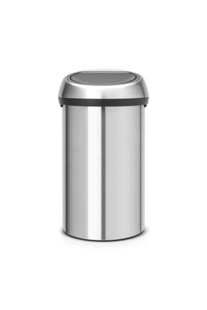 Touch Bin afvalemmer 60L met kunststof binnenemmer - Matt Steel