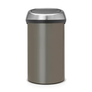 Touch Bin afvalemmer 60L met kunststof binnenemmer - Platinum