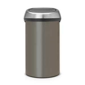 Touch Bin afvalemmer 60L met kunststof binnenemmer - Platinum