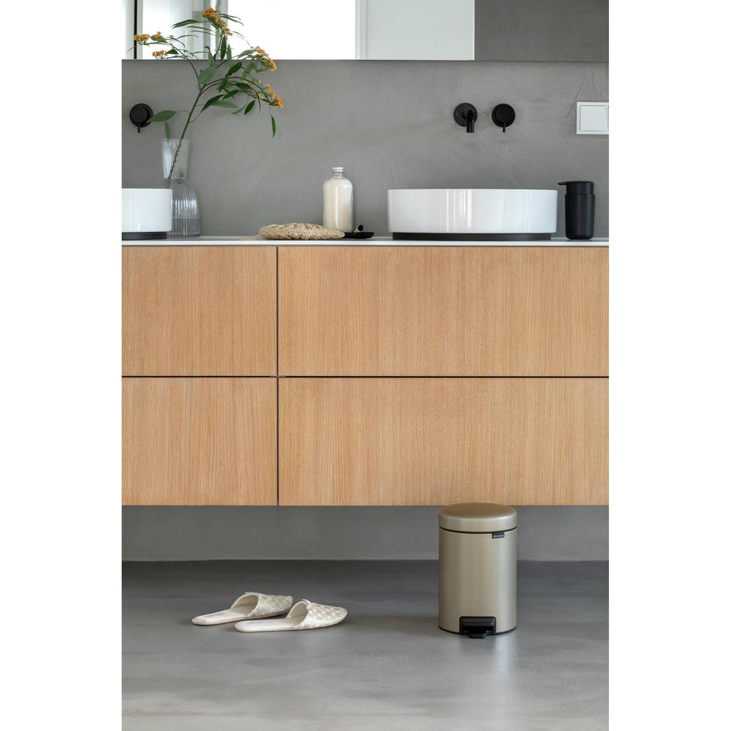 Brabantia Brabantia NewIcon Pedaalemmer, 3 liter, kunststof binnenemmer - Metallic Gold