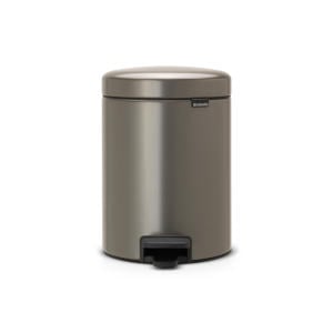 NewIcon pedaalemmer 5L met kunststof binnenemmer - Matt Steel