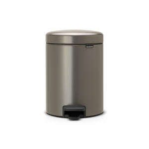 NewIcon pedaalemmer 5L met kunststof binnenemmer - Matt Steel